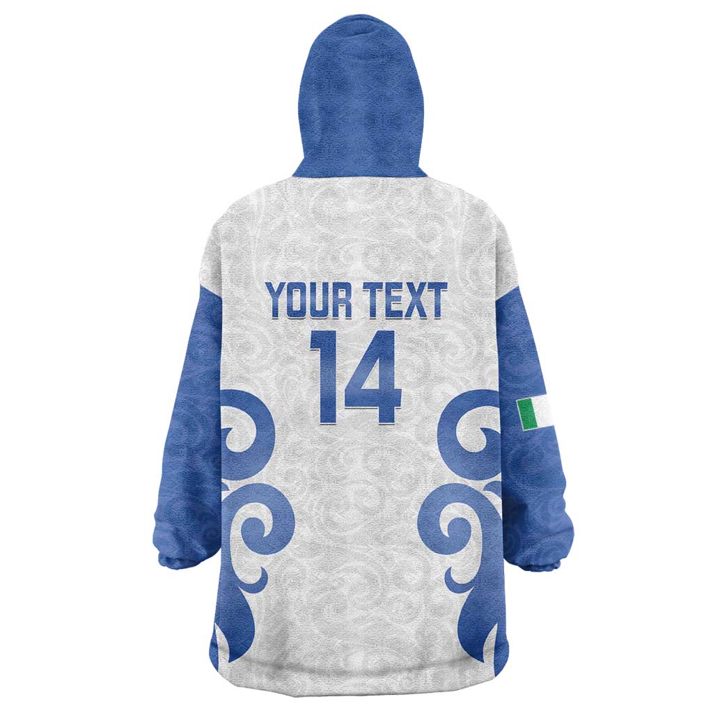 Custom Italy Rugby 2025 Wearable Blanket Hoodie Come on Gli Azzurri!
