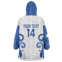 Custom Italy Rugby 2025 Wearable Blanket Hoodie Come on Gli Azzurri!
