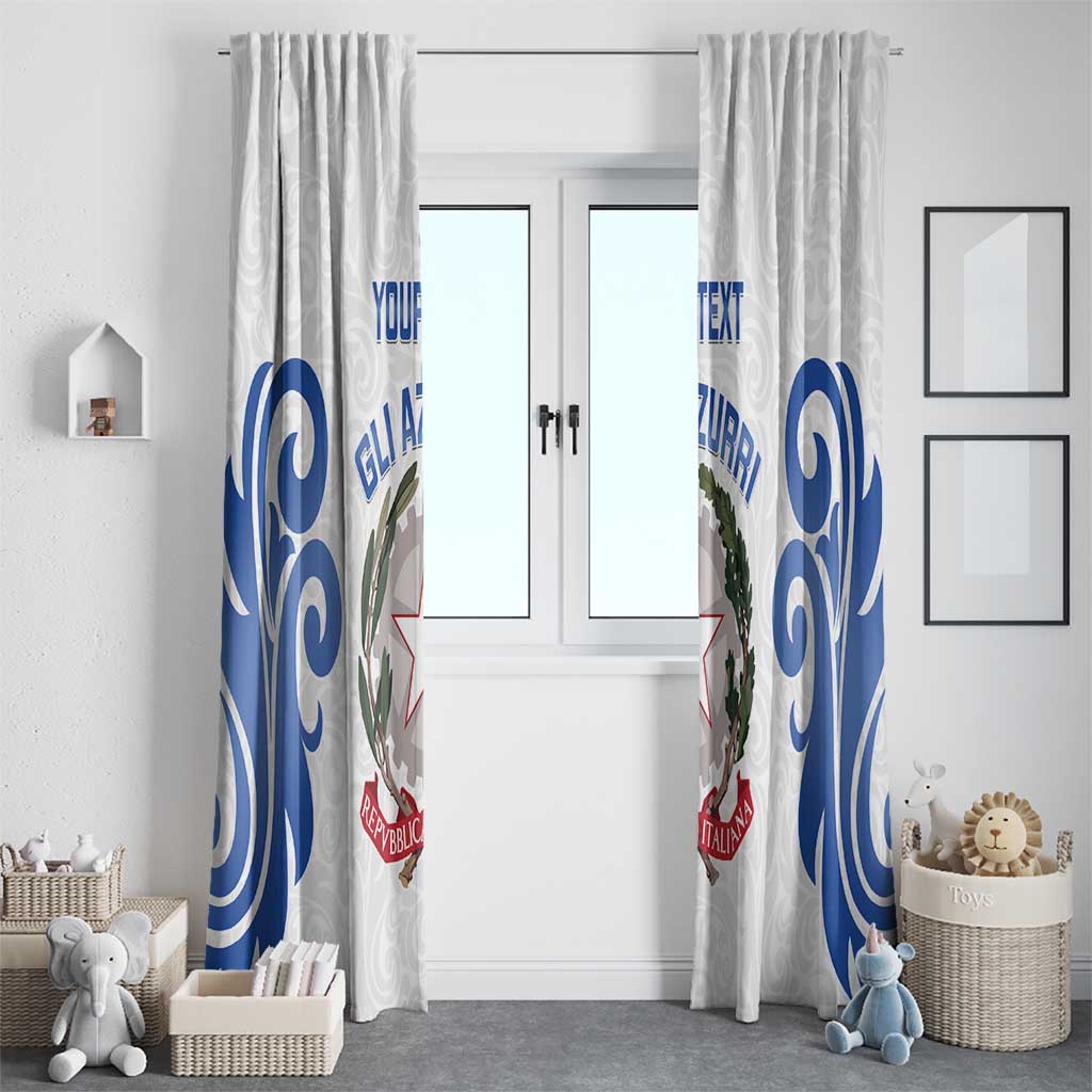 Custom Italy Rugby 2025 Window Curtain Come on Gli Azzurri!