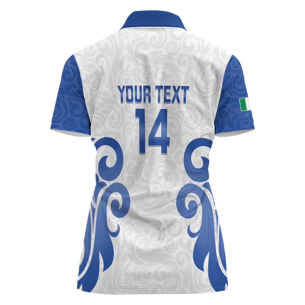 Custom Italy Rugby 2025 Women Polo Shirt Come on Gli Azzurri!