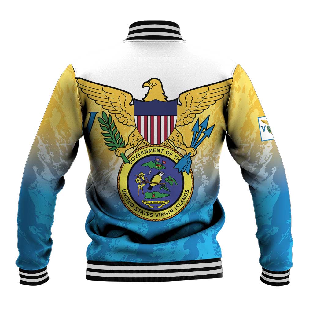US Virgin Islands Baseball Jacket Coat Of Arms Grunge Style