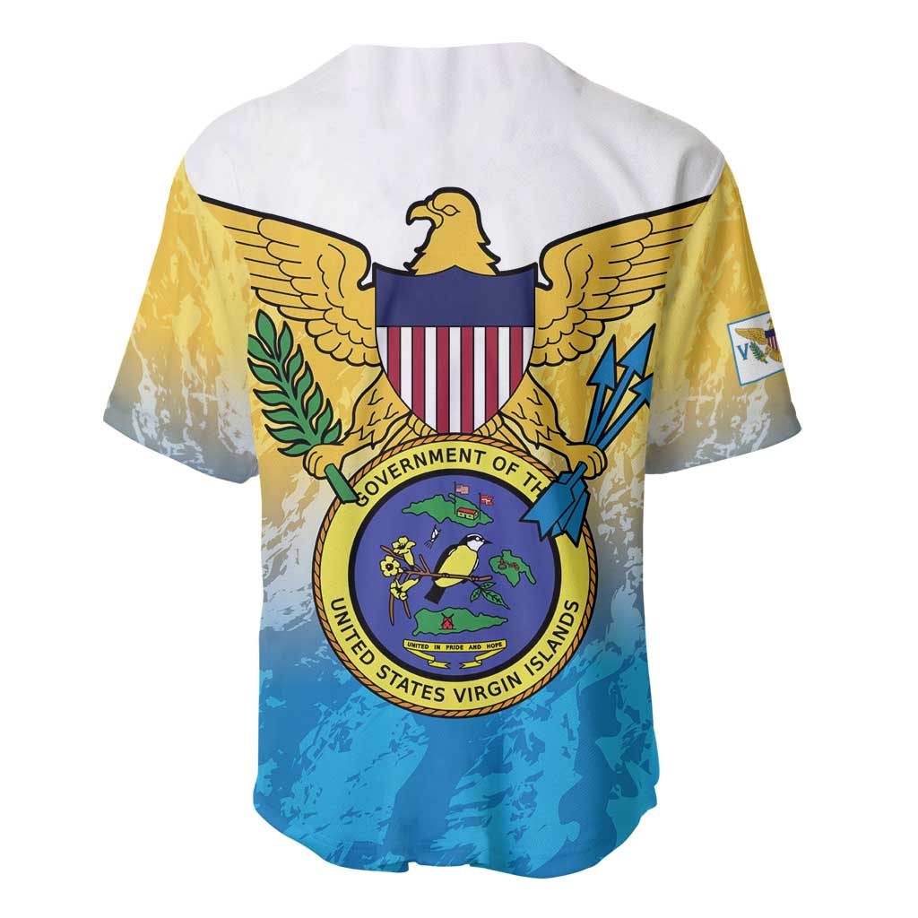 US Virgin Islands Baseball Jersey Coat Of Arms Grunge Style