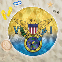 US Virgin Islands Beach Blanket Coat Of Arms Grunge Style