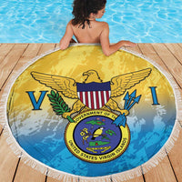 US Virgin Islands Beach Blanket Coat Of Arms Grunge Style
