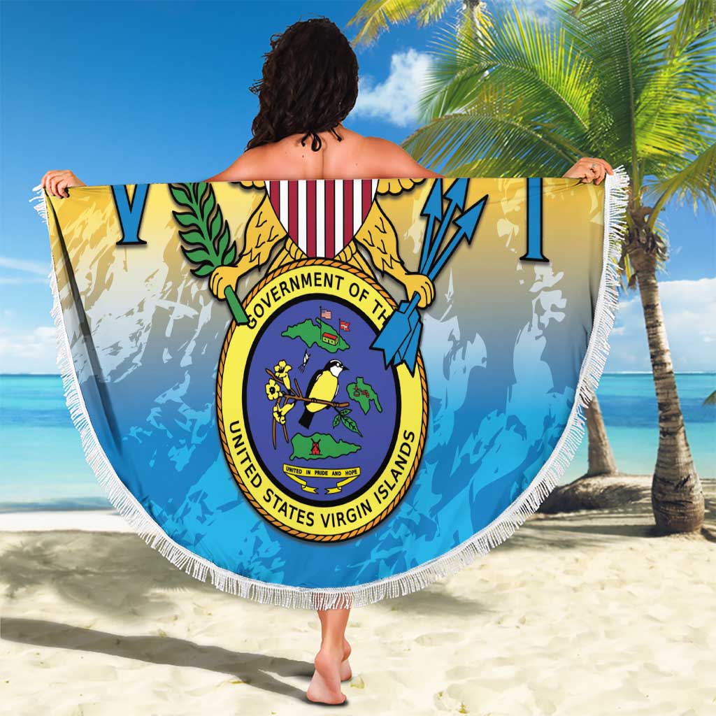 US Virgin Islands Beach Blanket Coat Of Arms Grunge Style