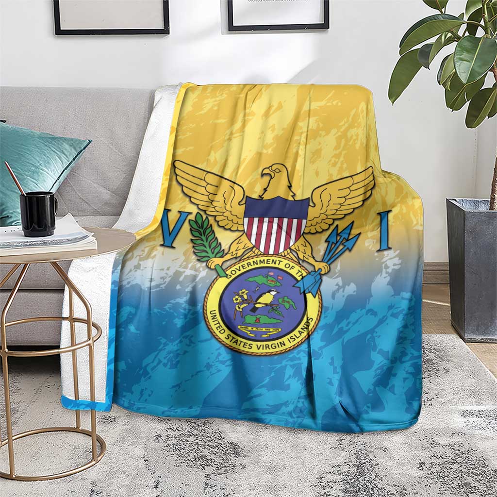 US Virgin Islands Blanket Coat Of Arms Grunge Style