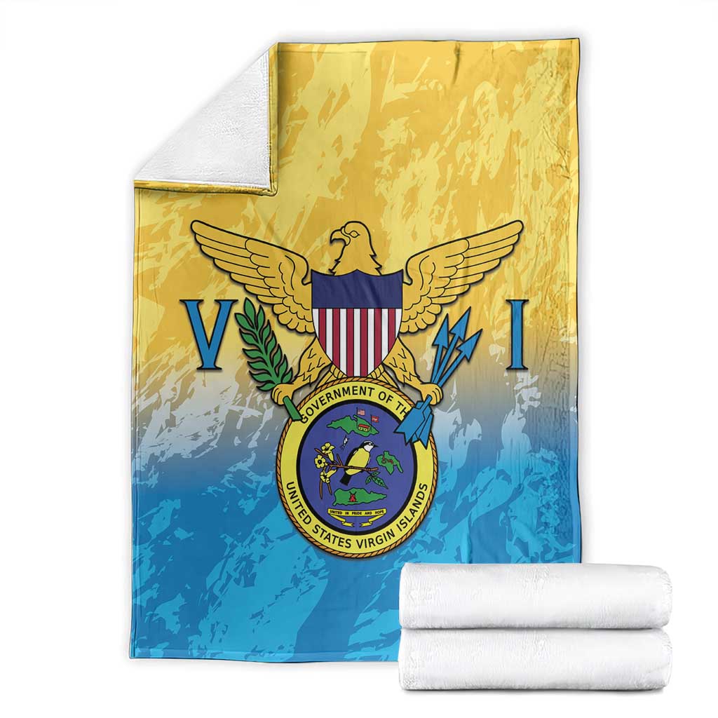 US Virgin Islands Blanket Coat Of Arms Grunge Style