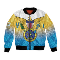 US Virgin Islands Bomber Jacket Coat Of Arms Grunge Style