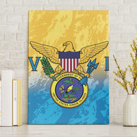 US Virgin Islands Canvas Wall Art Coat Of Arms Grunge Style