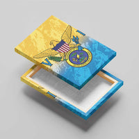 US Virgin Islands Canvas Wall Art Coat Of Arms Grunge Style