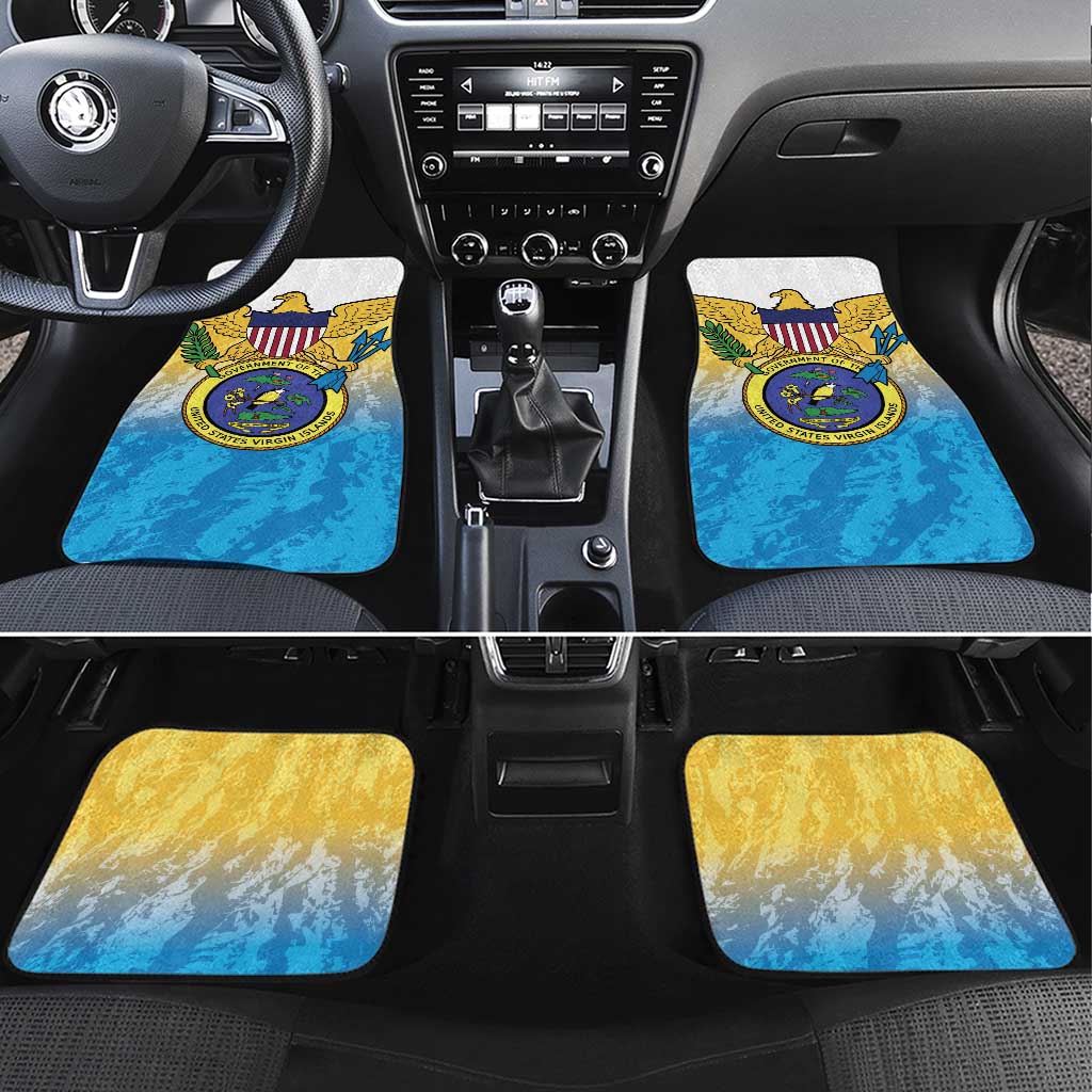 US Virgin Islands Car Mats Coat Of Arms Grunge Style