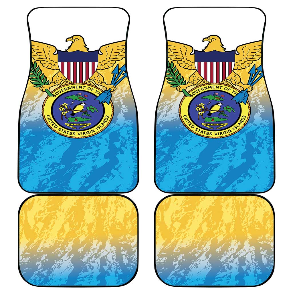 US Virgin Islands Car Mats Coat Of Arms Grunge Style