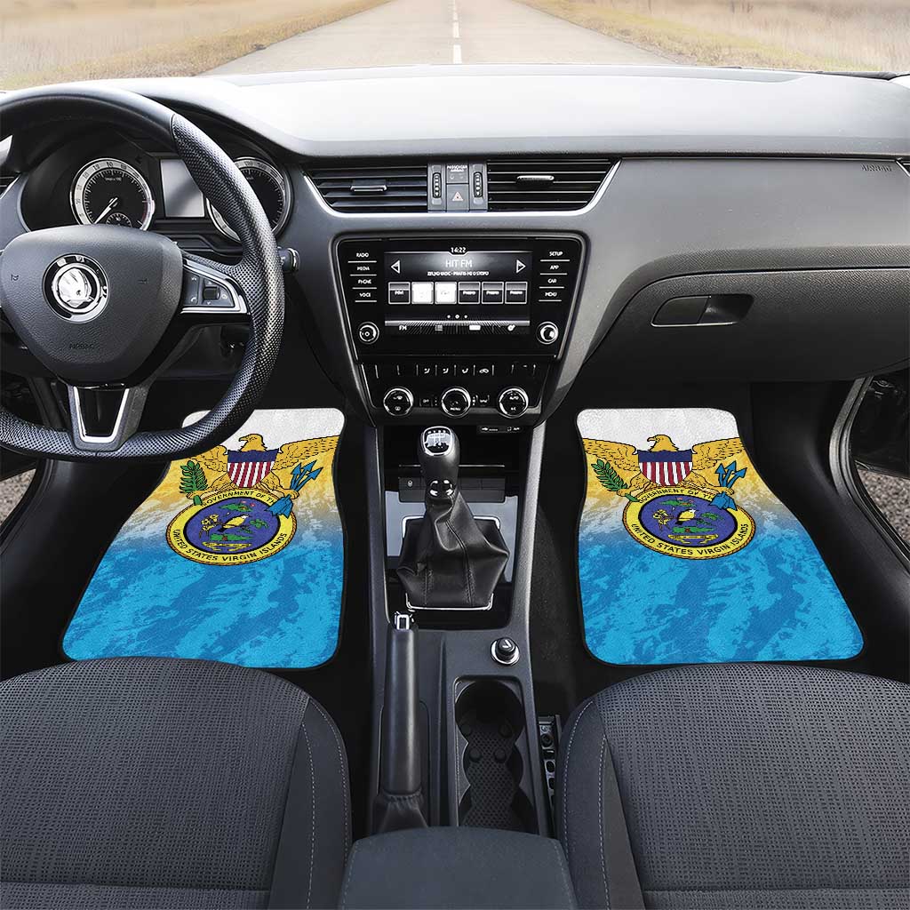 US Virgin Islands Car Mats Coat Of Arms Grunge Style
