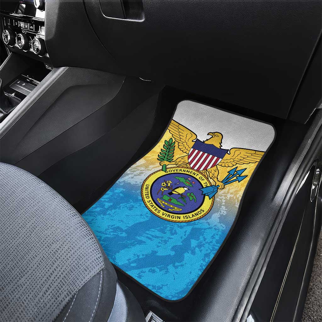 US Virgin Islands Car Mats Coat Of Arms Grunge Style