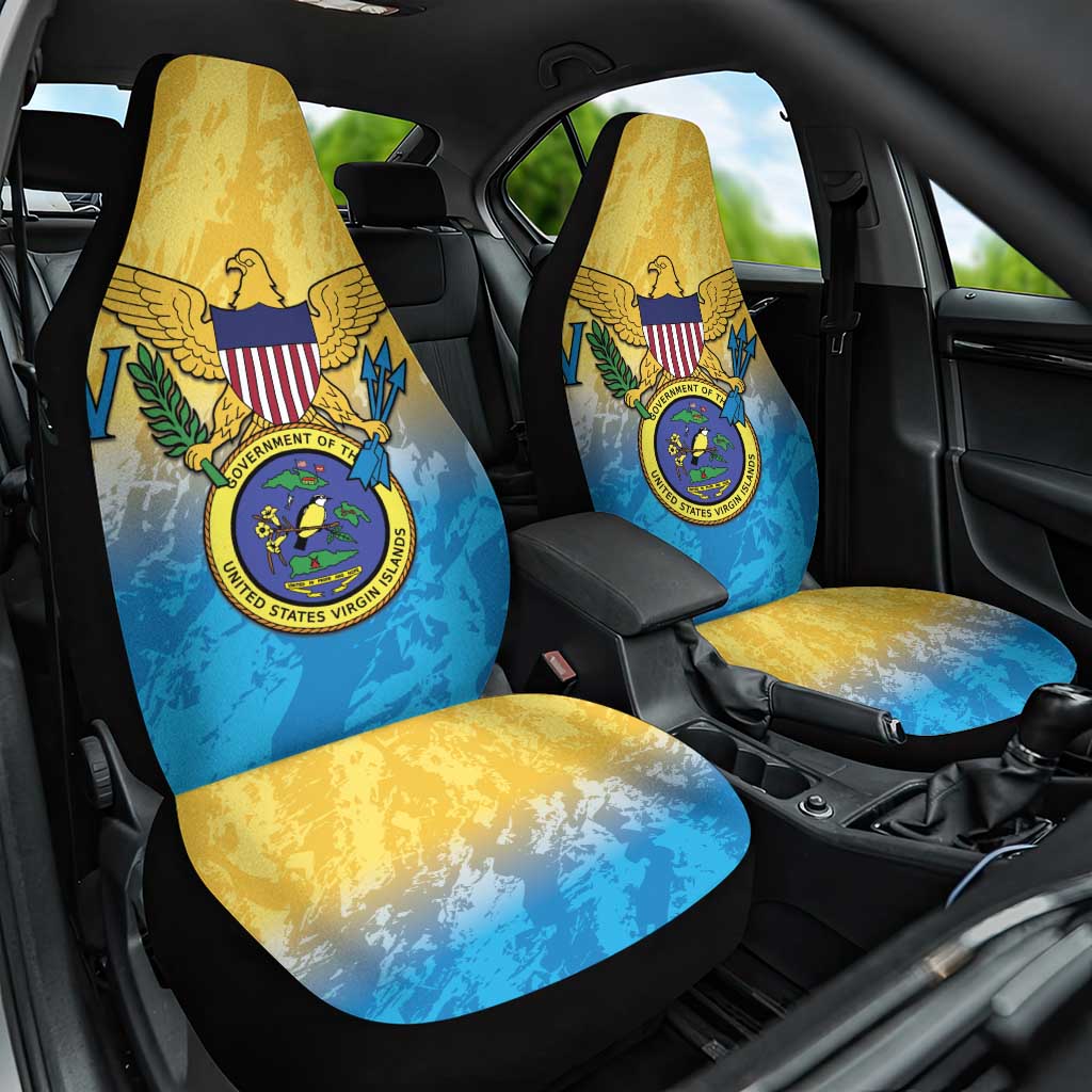 US Virgin Islands Car Seat Cover Coat Of Arms Grunge Style
