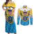 US Virgin Islands Couples Matching Off Shoulder Maxi Dress and Long Sleeve Button Shirt Coat Of Arms Grunge Style
