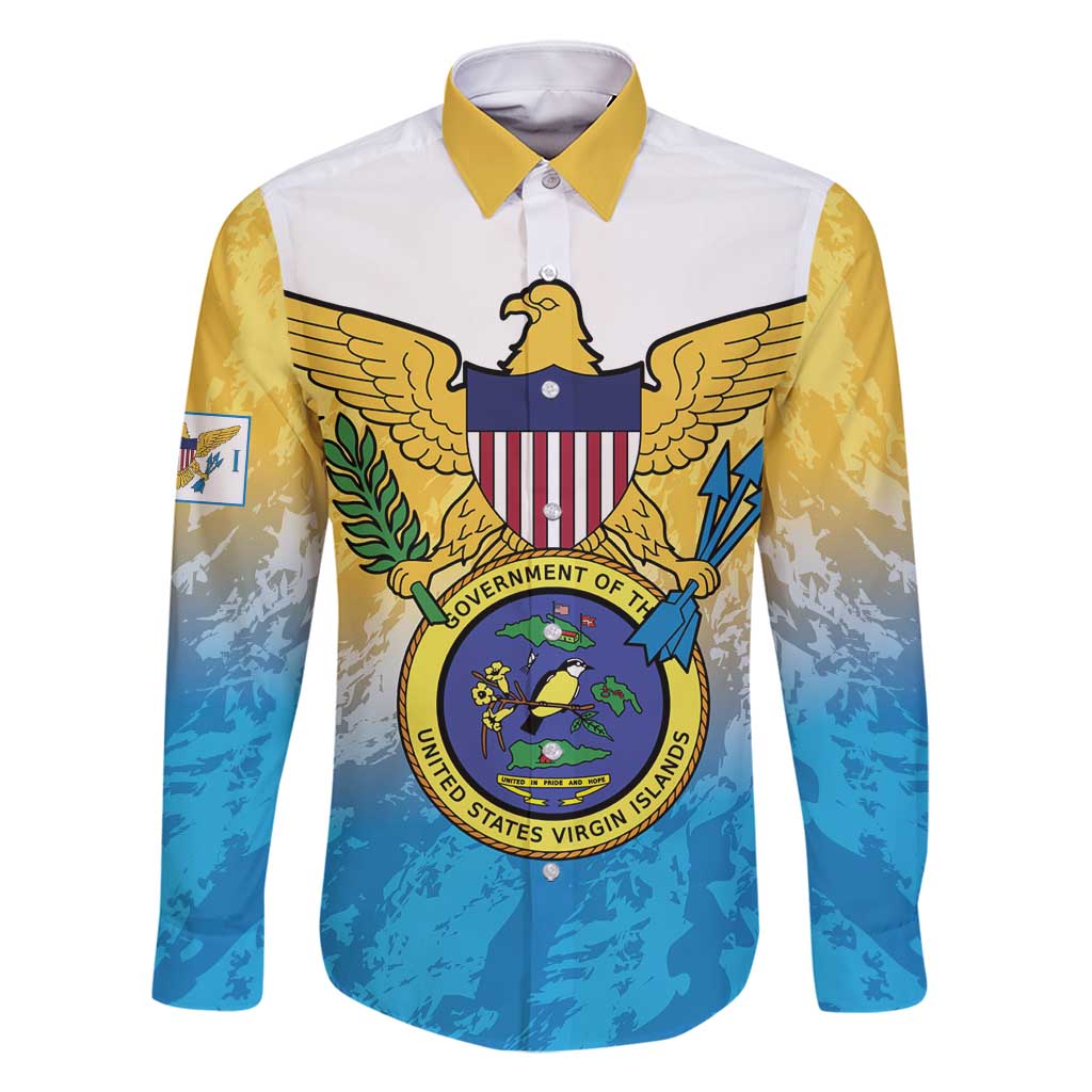 US Virgin Islands Family Matching Mermaid Dress and Hawaiian Shirt Coat Of Arms Grunge Style