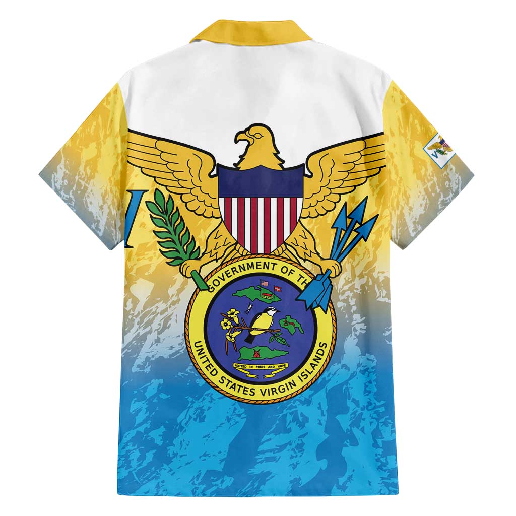 US Virgin Islands Family Matching Off Shoulder Maxi Dress and Hawaiian Shirt Coat Of Arms Grunge Style