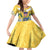 US Virgin Islands Family Matching Off Shoulder Short Dress and Hawaiian Shirt Coat Of Arms Grunge Style