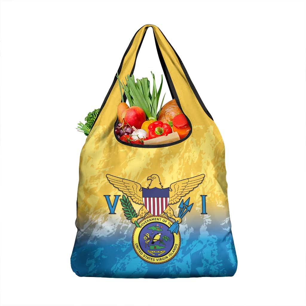 US Virgin Islands Grocery Bag Coat Of Arms Grunge Style