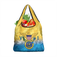 US Virgin Islands Grocery Bag Coat Of Arms Grunge Style
