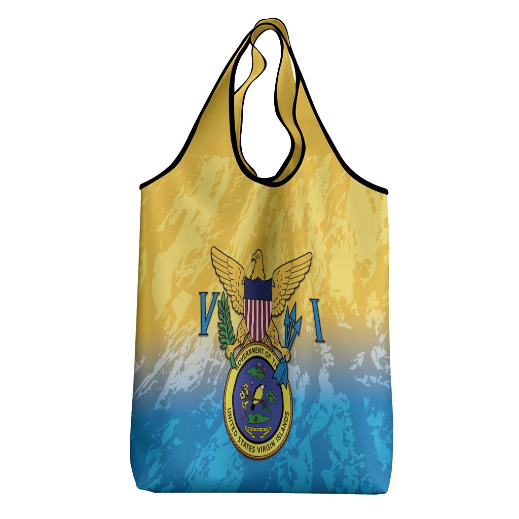 US Virgin Islands Grocery Bag Coat Of Arms Grunge Style
