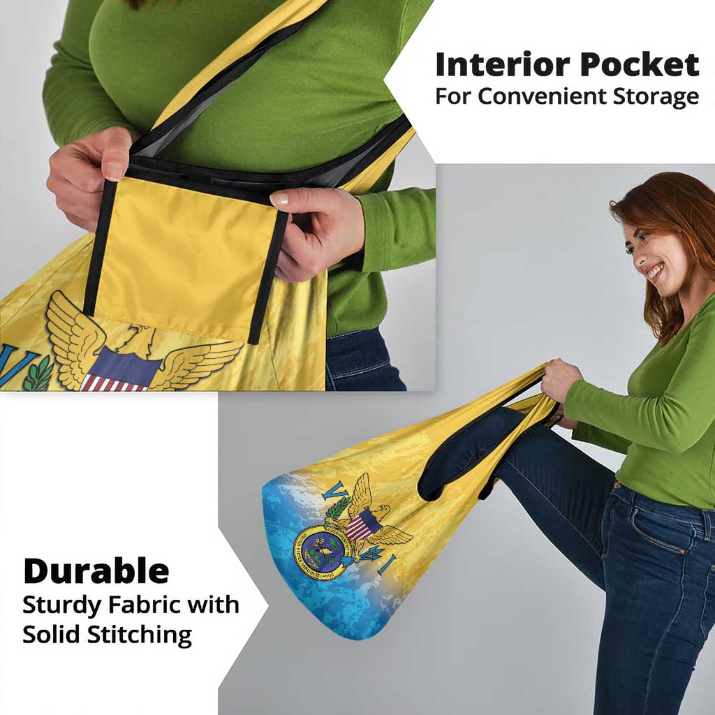 US Virgin Islands Grocery Bag Coat Of Arms Grunge Style