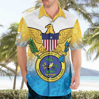 US Virgin Islands Hawaiian Shirt Coat Of Arms Grunge Style