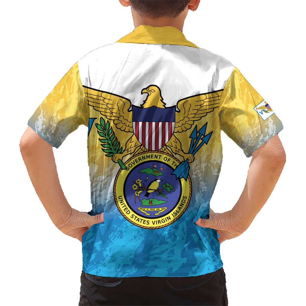US Virgin Islands Hawaiian Shirt Coat Of Arms Grunge Style