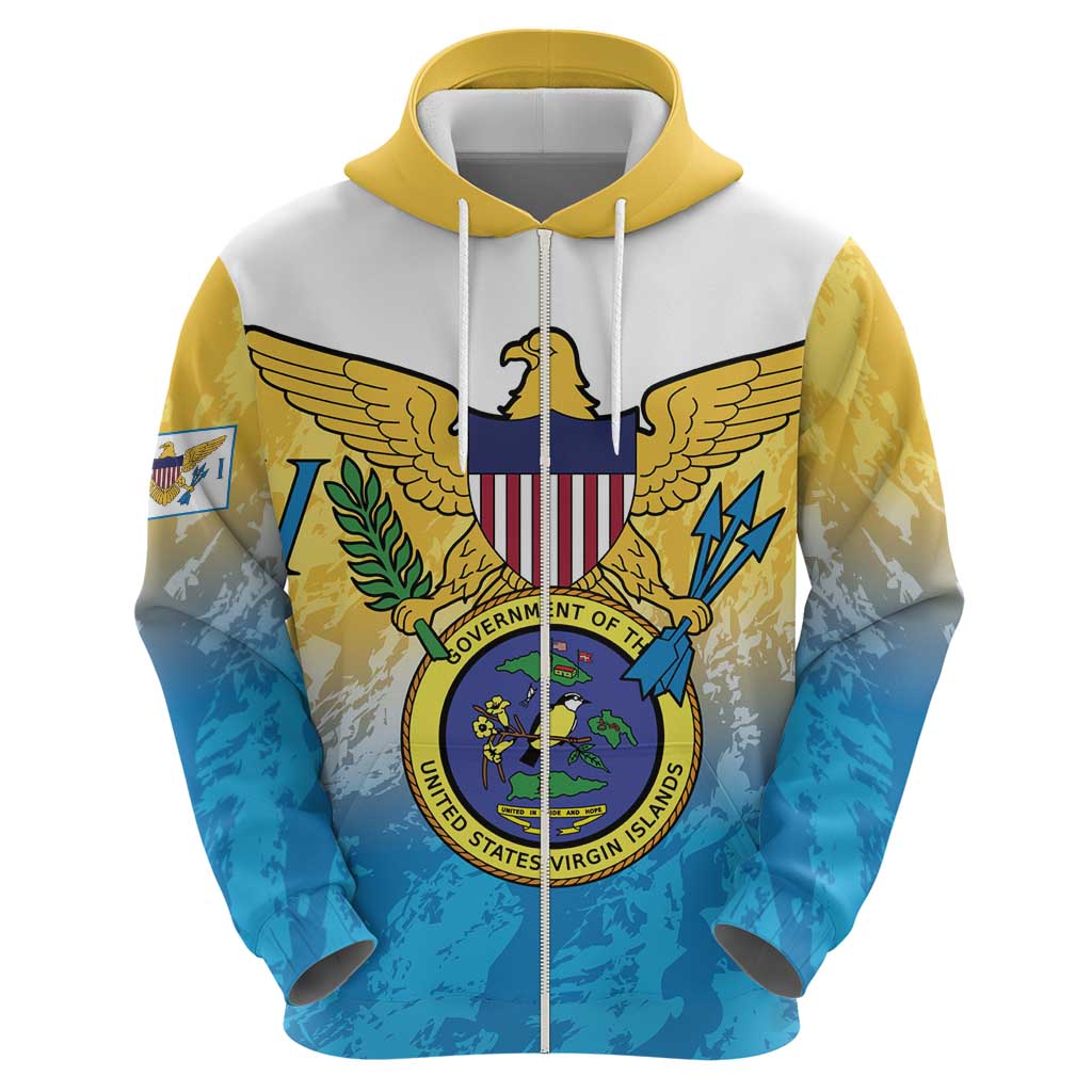 US Virgin Islands Hoodie Coat Of Arms Grunge Style