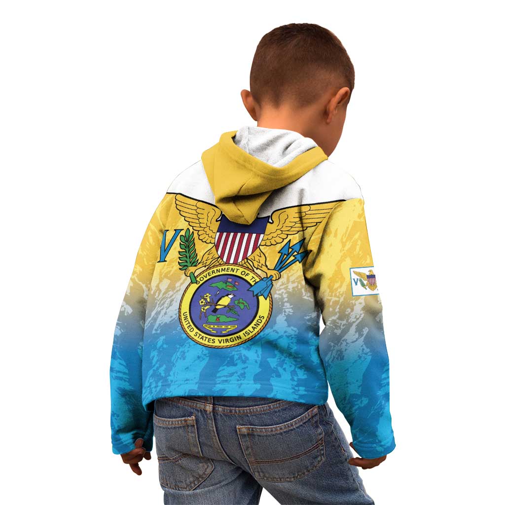 US Virgin Islands Kid Hoodie Coat Of Arms Grunge Style