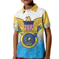 US Virgin Islands Kid Polo Shirt Coat Of Arms Grunge Style
