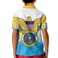 US Virgin Islands Kid Polo Shirt Coat Of Arms Grunge Style