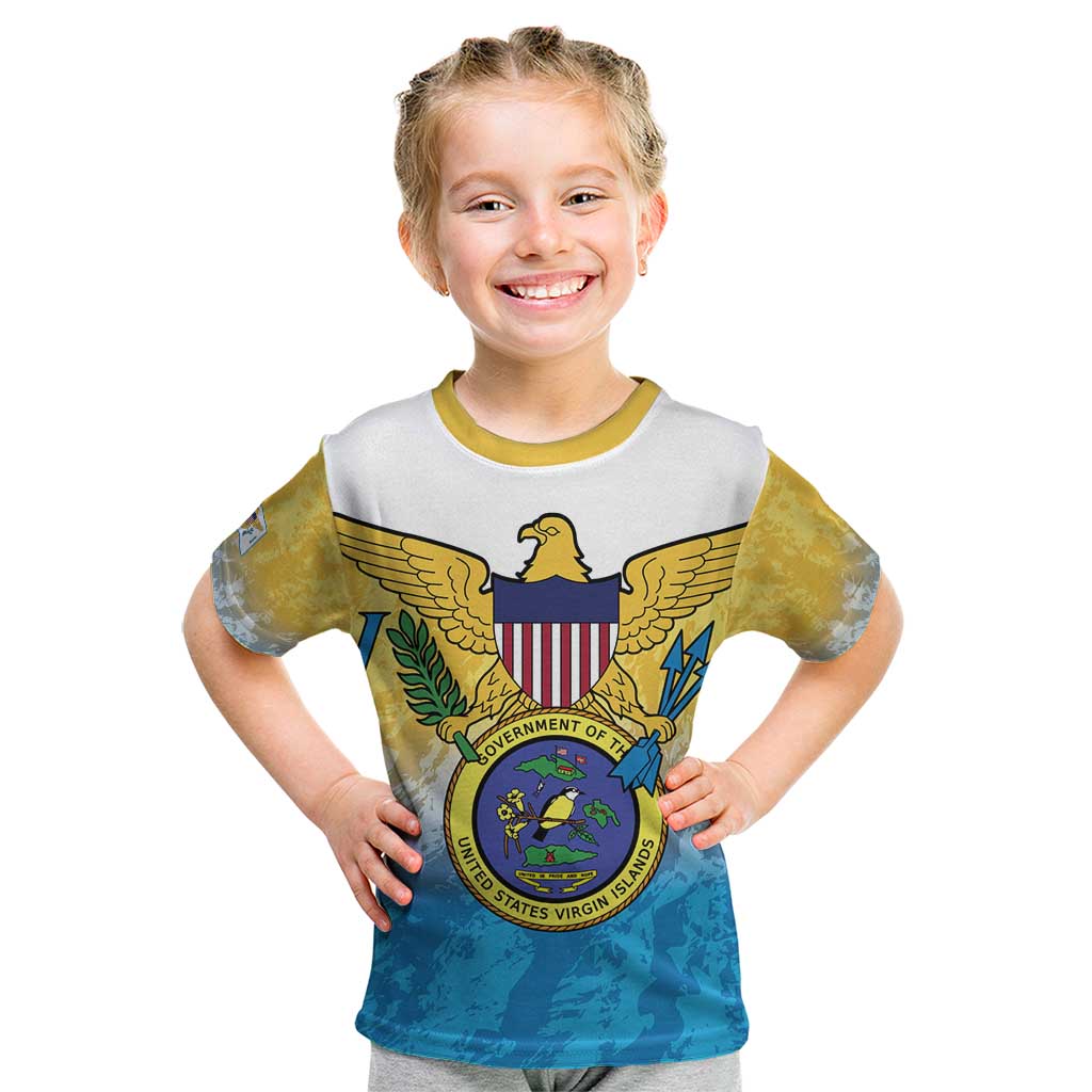 US Virgin Islands Kid T Shirt Coat Of Arms Grunge Style