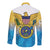 US Virgin Islands Long Sleeve Button Shirt Coat Of Arms Grunge Style