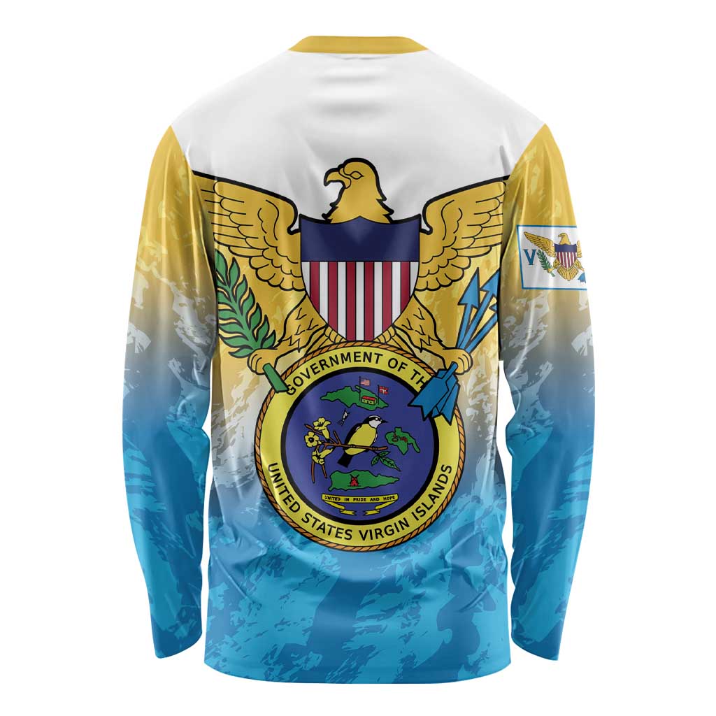 US Virgin Islands Long Sleeve Shirt Coat Of Arms Grunge Style
