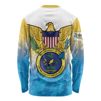 US Virgin Islands Long Sleeve Shirt Coat Of Arms Grunge Style