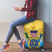 US Virgin Islands Luggage Cover Coat Of Arms Grunge Style