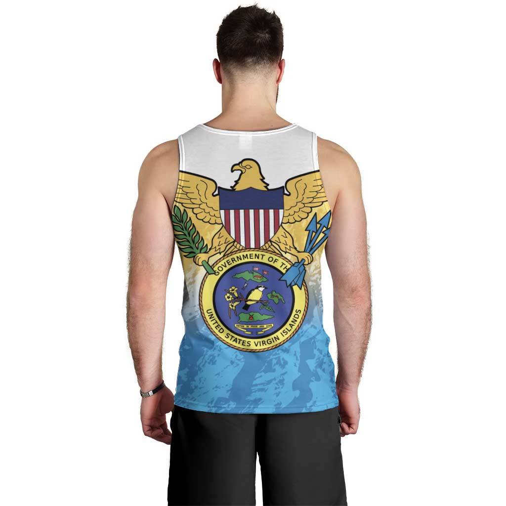 US Virgin Islands Men Tank Top Coat Of Arms Grunge Style