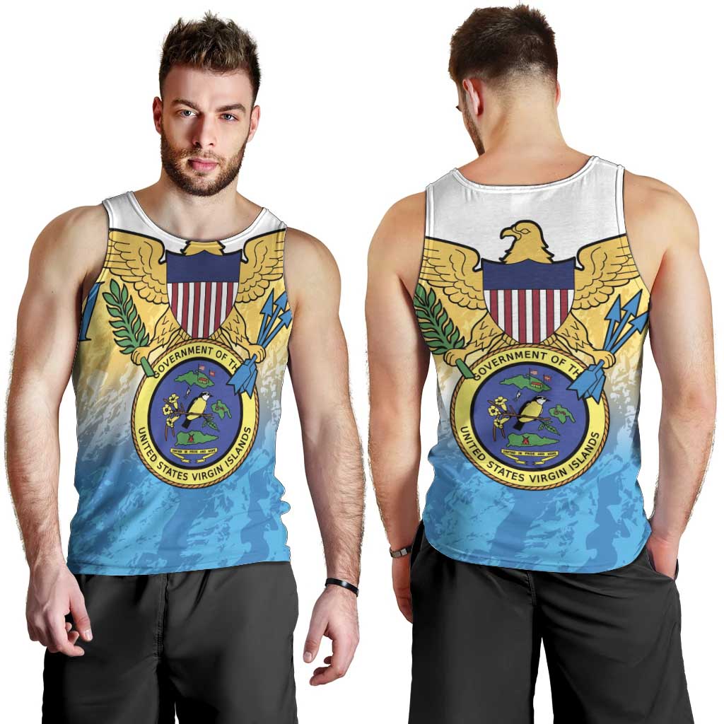 US Virgin Islands Men Tank Top Coat Of Arms Grunge Style