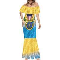US Virgin Islands Mermaid Dress Coat Of Arms Grunge Style