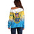 US Virgin Islands Off Shoulder Sweater Coat Of Arms Grunge Style