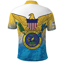 US Virgin Islands Polo Shirt Coat Of Arms Grunge Style