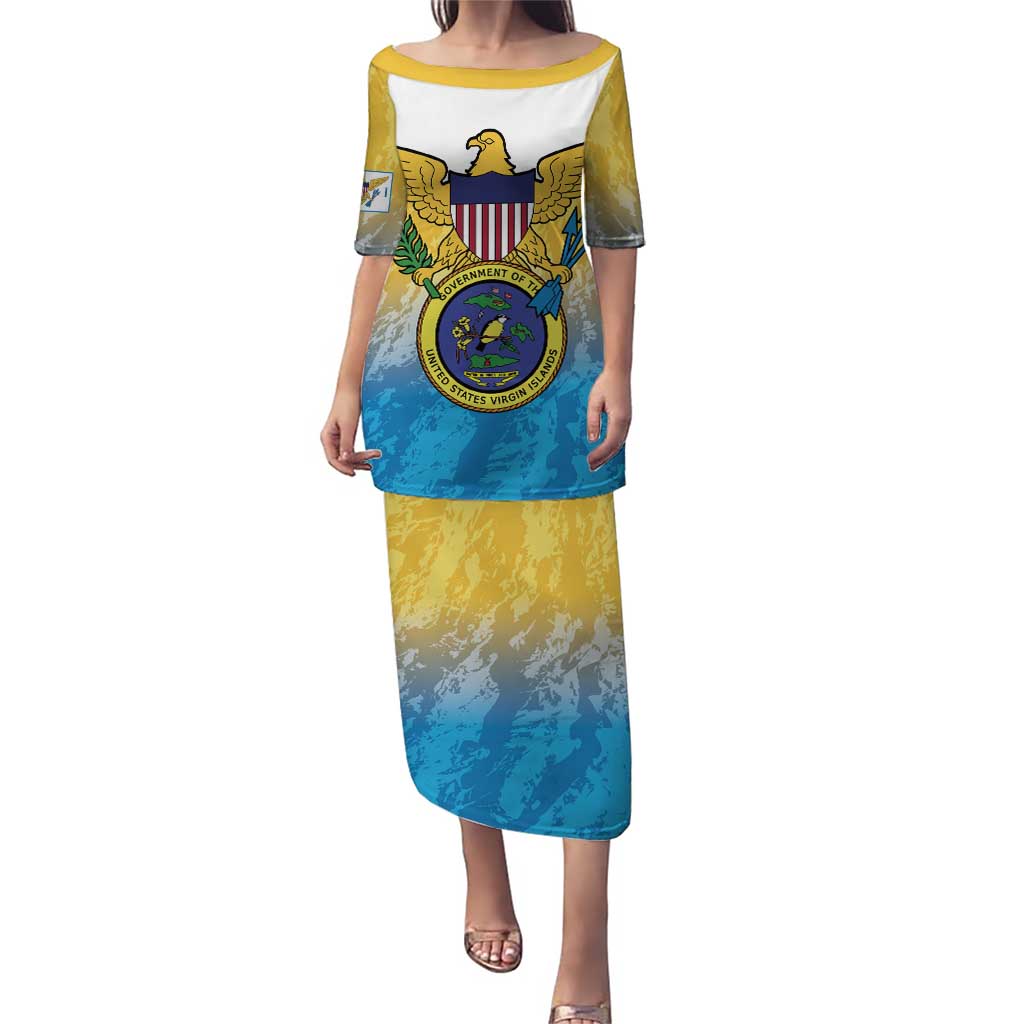 US Virgin Islands Puletasi Coat Of Arms Grunge Style