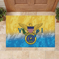 US Virgin Islands Rubber Doormat Coat Of Arms Grunge Style
