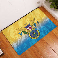 US Virgin Islands Rubber Doormat Coat Of Arms Grunge Style