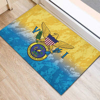 US Virgin Islands Rubber Doormat Coat Of Arms Grunge Style