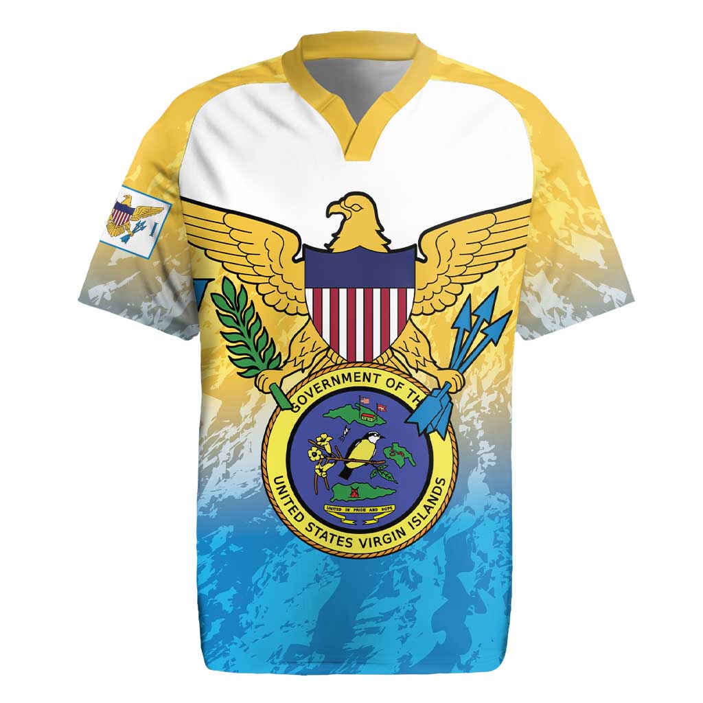 US Virgin Islands Rugby Jersey Coat Of Arms Grunge Style