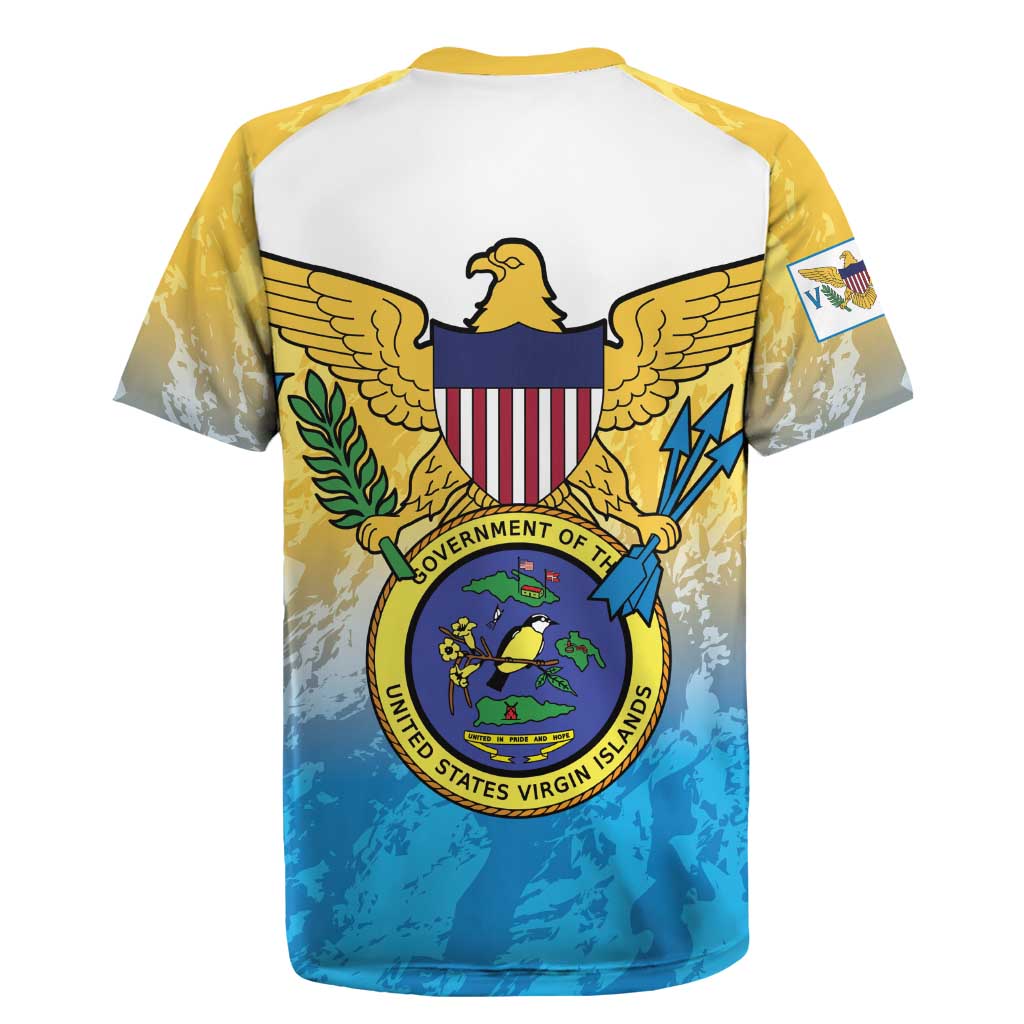 US Virgin Islands Rugby Jersey Coat Of Arms Grunge Style