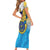 US Virgin Islands Short Sleeve Bodycon Dress Coat Of Arms Grunge Style